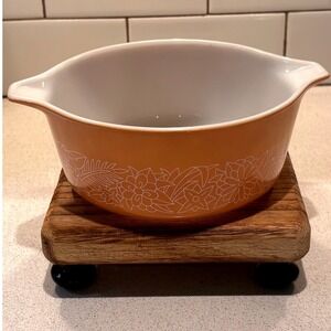 Pyrex Autumn Harvest Cinderella Mixing Bowl 441-B 750ml Burnt Orange Floral USA